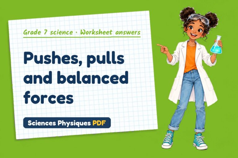Forces worksheet answers for grade 7 science (free PDF download)