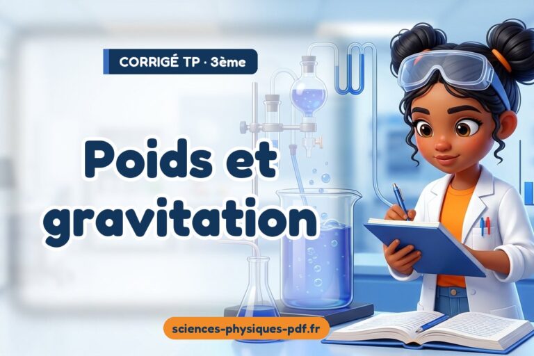 Poids et gravitation : corrigé du TP de sciences physiques 3e – PDF gratuit à télécharger et imprimer
