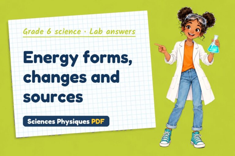 Forms of energy lab answers for grade 6 science (free PDF download)