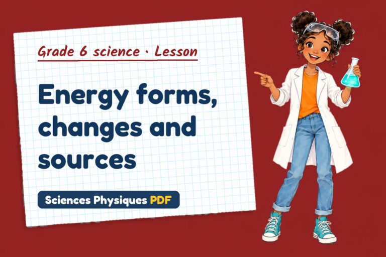 Forms of energy notes and lesson for grade 6 science (free PDF download)