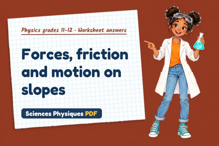 Friction and inclined planes worksheet answers for A Level physics (free PDF download)