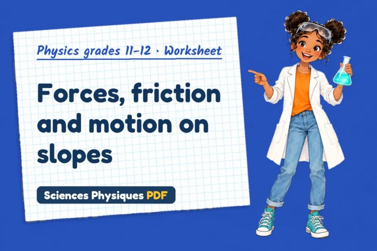 Friction and inclined planes worksheet with answers for A Level physics (free PDF download)