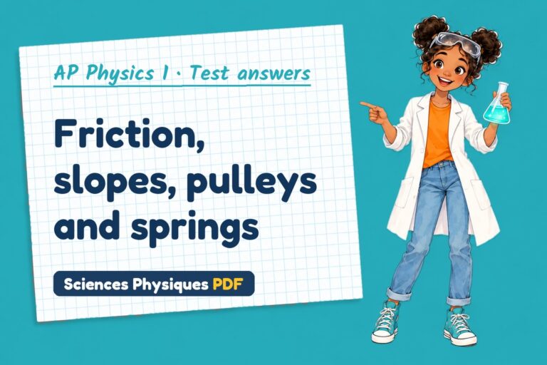 Friction and inclines test answers and mark scheme for AP Physics 1 (free PDF download)