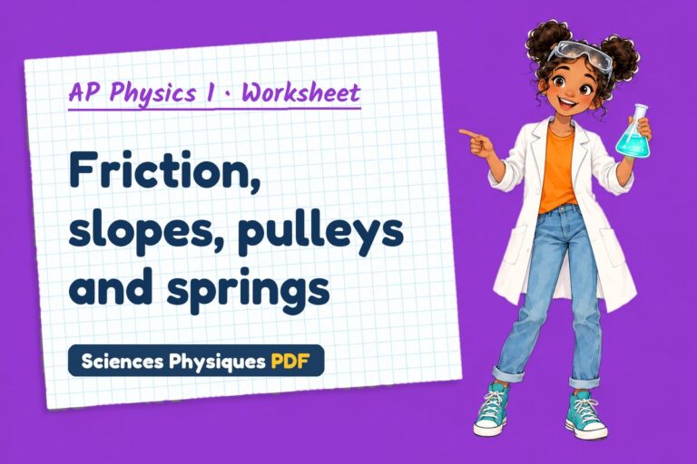 Friction and inclines worksheet with answers for AP Physics 1 (free PDF download)