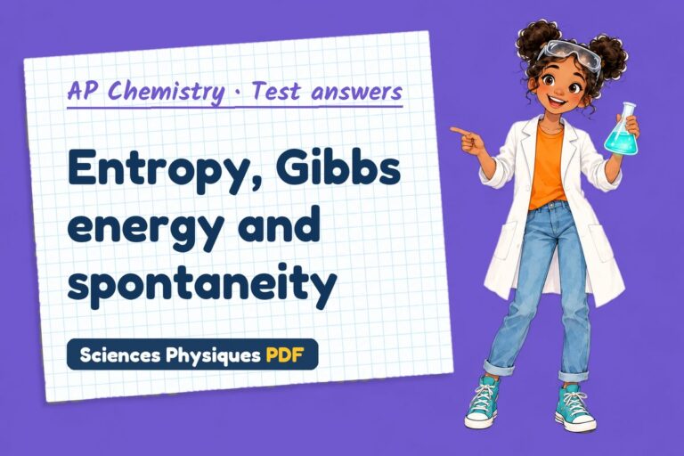 Gibbs free energy test answers and mark scheme for AP Chemistry (free PDF download)