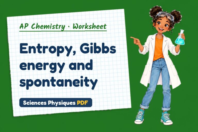 Gibbs free energy worksheet with answers for AP Chemistry (free PDF download)