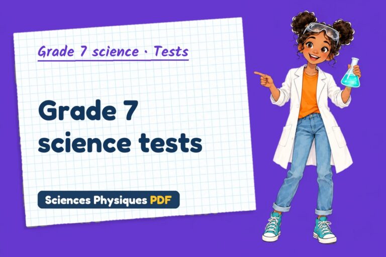 Grade 7 science tests with mark schemes (free PDF download)