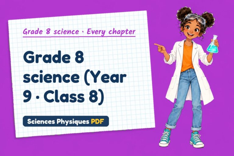 Grade 8 science lessons, worksheets, labs, tests and quizzes (free PDF download)