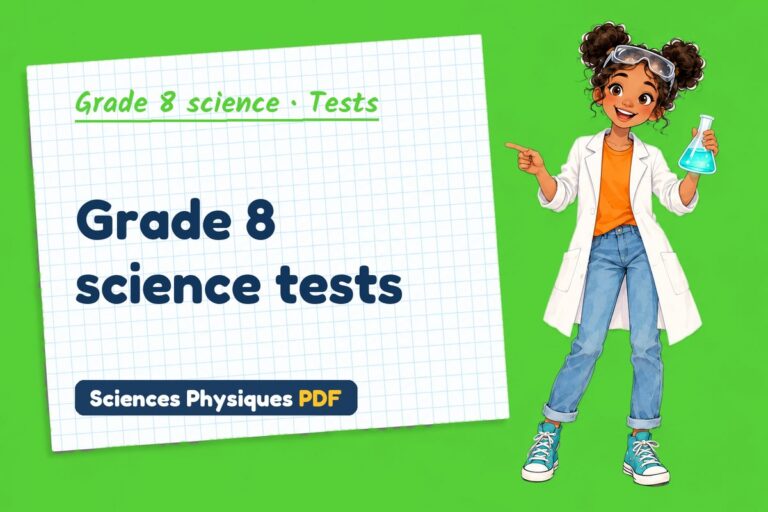 Grade 8 science tests with mark schemes (free PDF download)