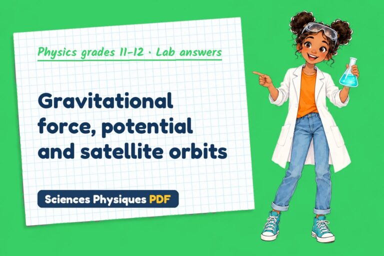 Gravitational field lab answers for A Level physics (free PDF download)