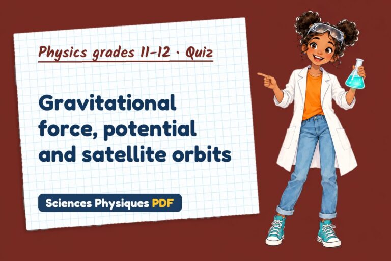 Gravitational field quiz for A Level physics: 10 questions with answers