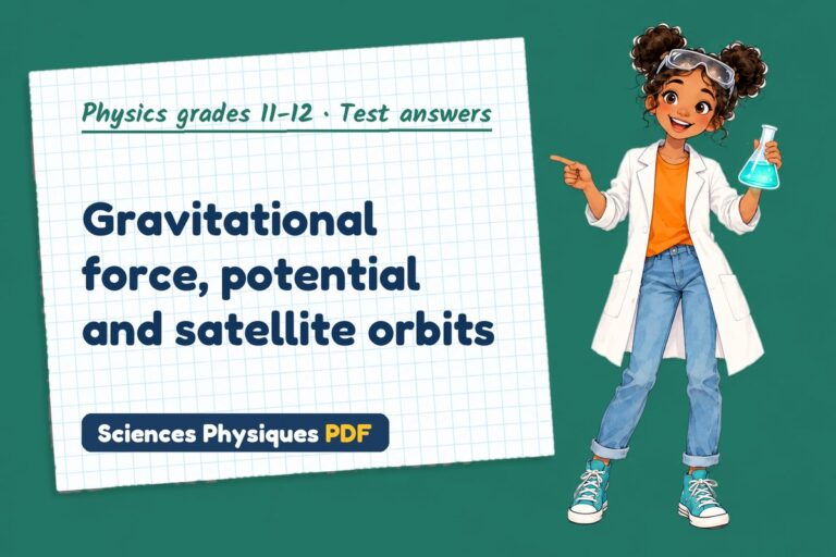 Gravitational field test answers and mark scheme for A Level physics (free PDF download)