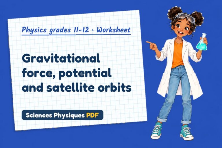 Gravitational field worksheet with answers for A Level physics (free PDF download)