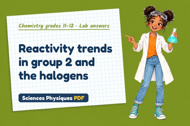 Group 2 and halogens lab answers for A Level chemistry (free PDF download)