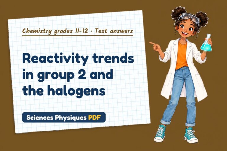 Group 2 and halogens test answers and mark scheme for A Level chemistry (free PDF download)