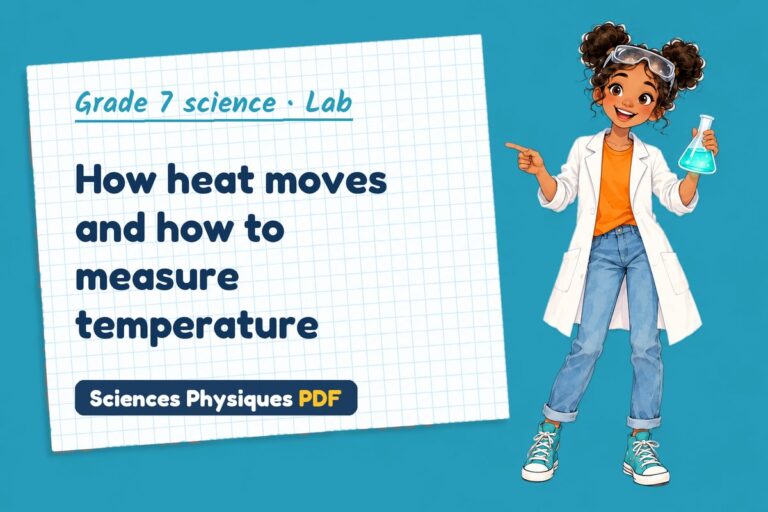 Heat and temperature lab for grade 7 science: practical with sample results (free PDF download)