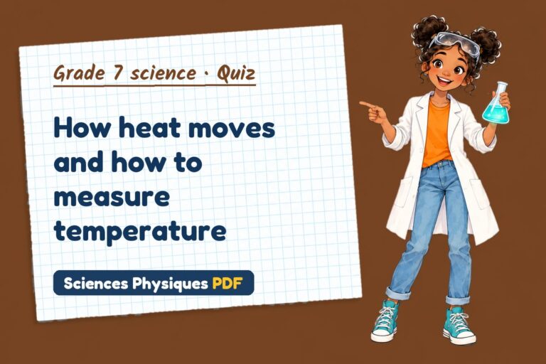 Heat and temperature quiz for grade 7 science: 10 questions with answers