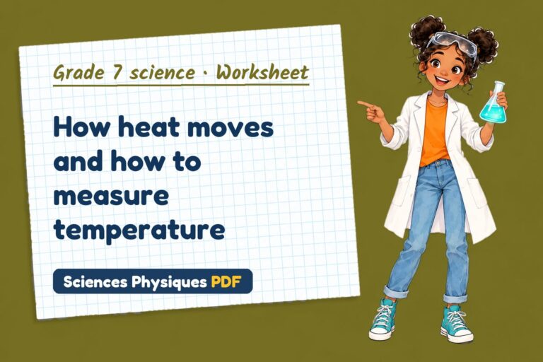 Heat and temperature worksheet with answers for grade 7 science (free PDF download)