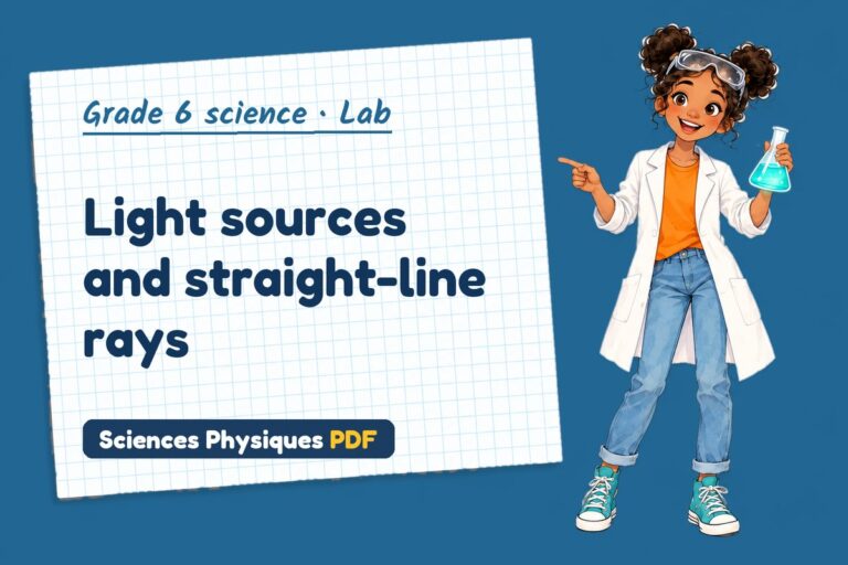 How light travels lab for grade 6 science: practical with sample results (free PDF download)