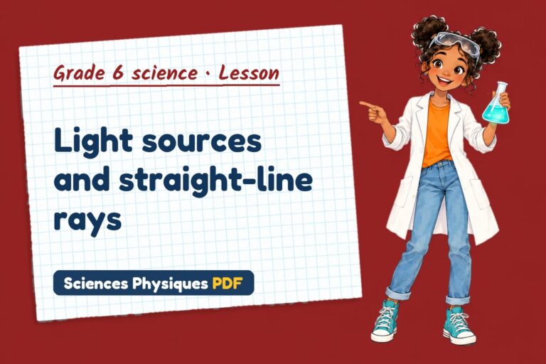How light travels notes and lesson for grade 6 science (free PDF download)