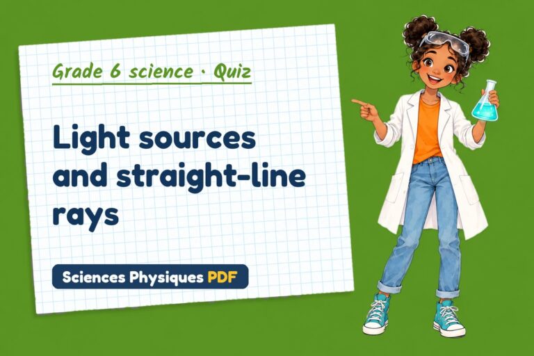 How light travels quiz for grade 6 science: 10 questions with answers