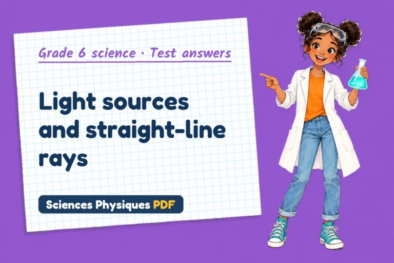 How light travels test answers and mark scheme for grade 6 science (free PDF download)
