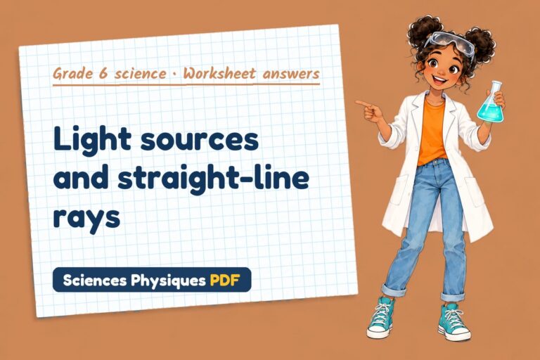 How light travels worksheet answers for grade 6 science (free PDF download)