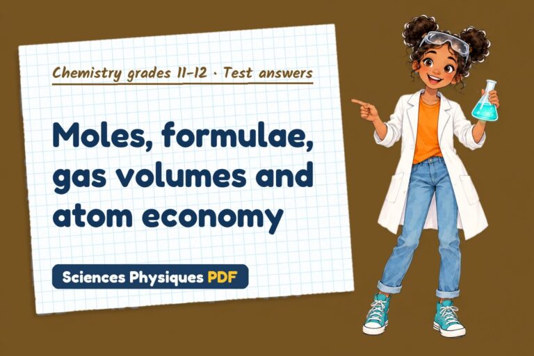 Ideal gas equation test answers and mark scheme for A Level chemistry (free PDF download)