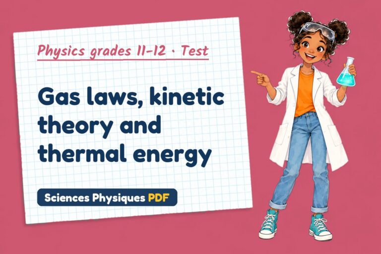 Ideal gas equation test with answers for A Level physics (free PDF download)