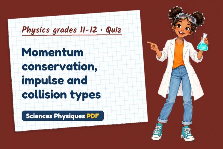 Impulse momentum quiz for A Level physics: 10 questions with answers