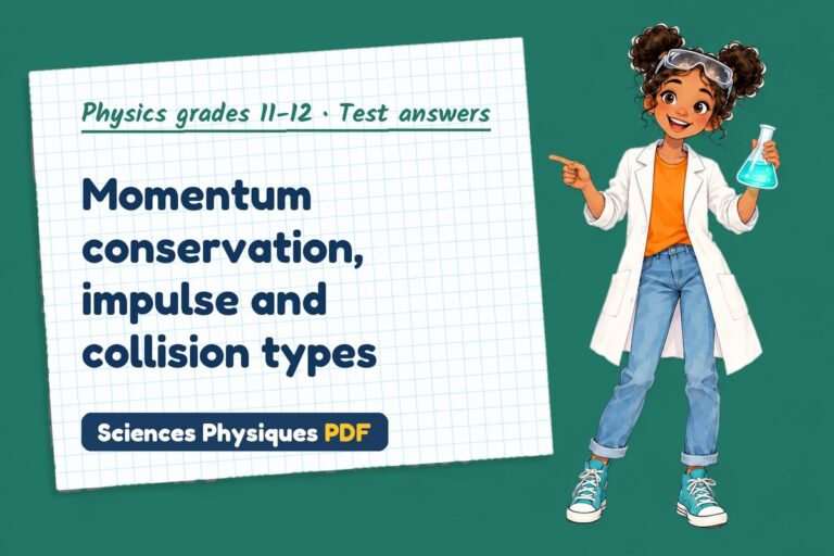 Impulse momentum test answers and mark scheme for A Level physics (free PDF download)