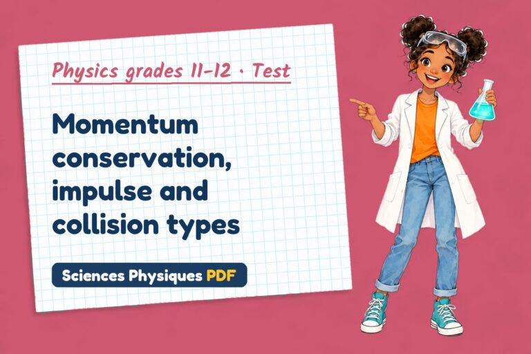 Impulse momentum test with answers for A Level physics (free PDF download)