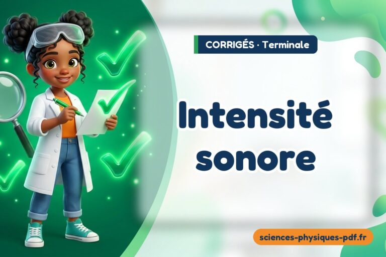 Intensité sonore : corrigé des exercices de sciences physiques terminale – PDF gratuit à télécharger et imprimer