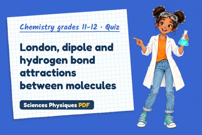 Intermolecular forces quiz for A Level chemistry: 10 questions with answers