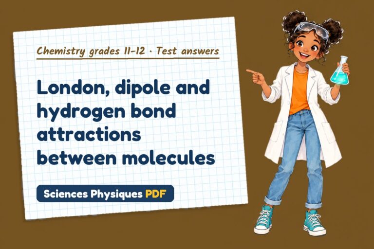 Intermolecular forces test answers and mark scheme for A Level chemistry (free PDF download)