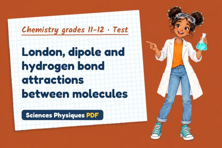 Intermolecular forces test with answers for A Level chemistry (free PDF download)
