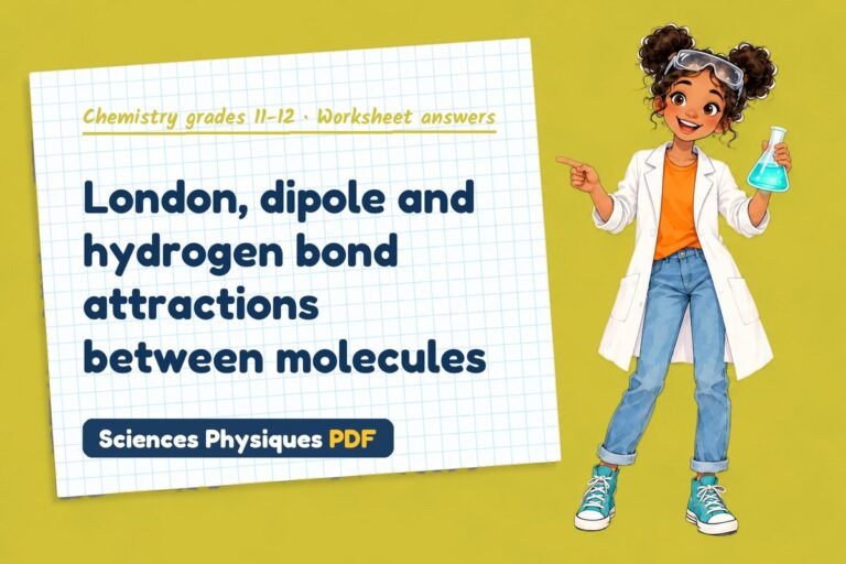 Intermolecular forces worksheet answers for A Level chemistry (free PDF download)