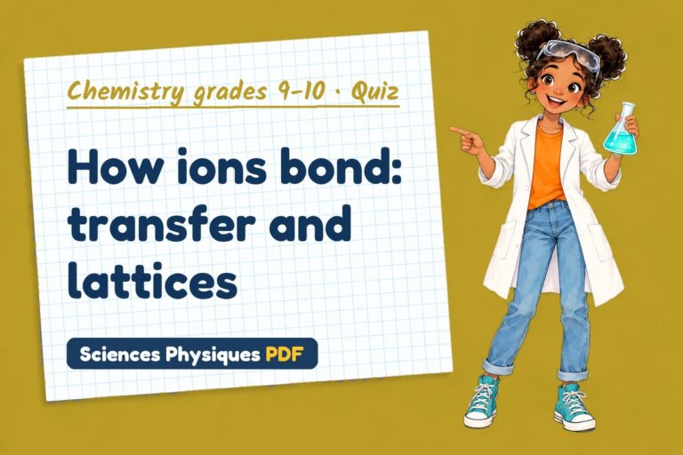 Ionic bonding quiz for GCSE chemistry: 10 questions with answers