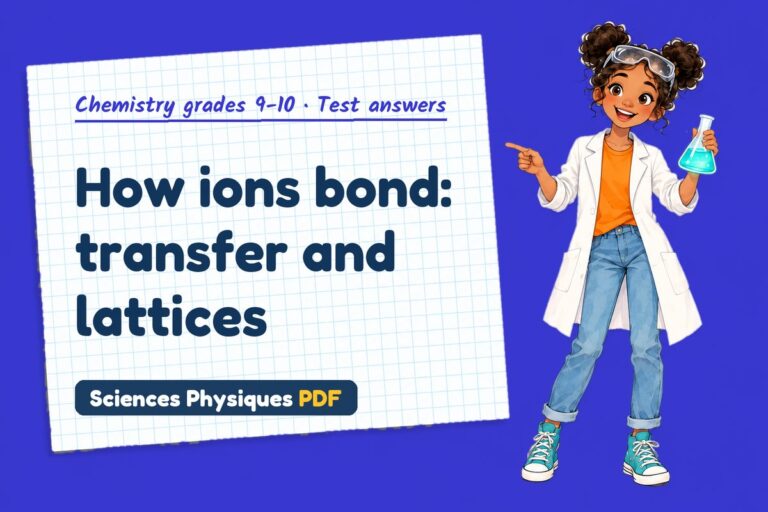 Ionic bonding test answers and mark scheme for GCSE chemistry (free PDF download)