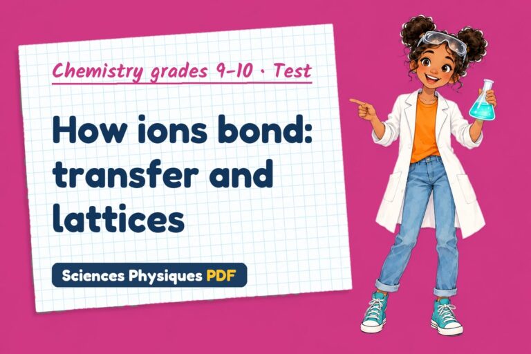 Ionic bonding test with answers for GCSE chemistry (free PDF download)