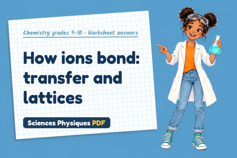 Ionic bonding worksheet answers for GCSE chemistry (free PDF download)