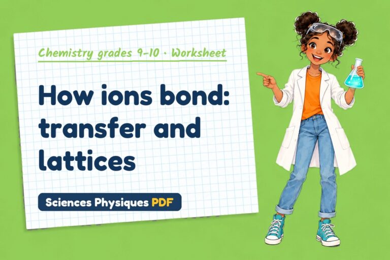Ionic bonding worksheet with answers for GCSE chemistry (free PDF download)