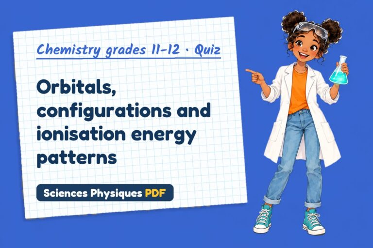 Ionisation energy quiz for A Level chemistry: 10 questions with answers