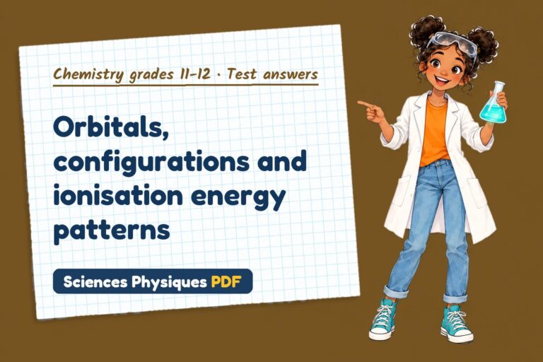 Ionisation energy test answers and mark scheme for A Level chemistry (free PDF download)