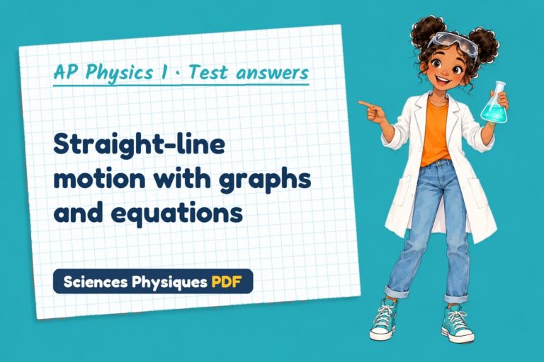 Kinematics test answers and mark scheme for AP Physics 1 (free PDF download)