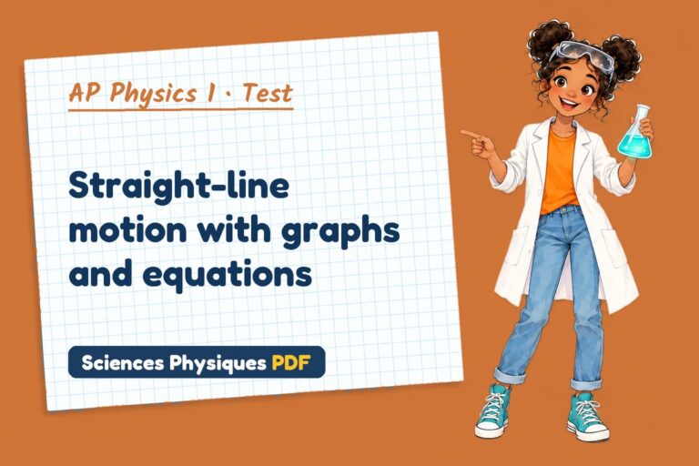 Kinematics test with answers for AP Physics 1 (free PDF download)