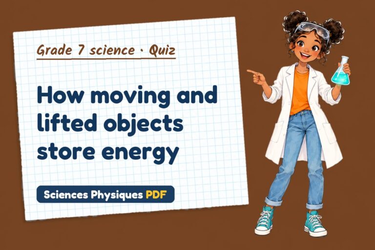 Kinetic energy quiz for grade 7 science: 10 questions with answers