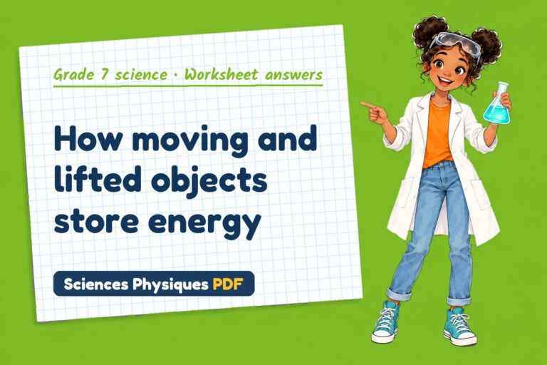 Kinetic energy worksheet answers for grade 7 science (free PDF download)