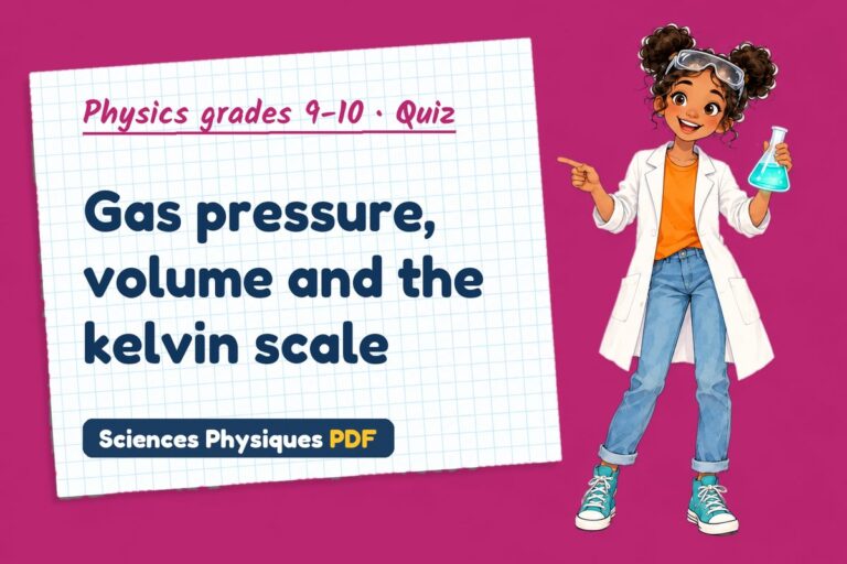 Kinetic theory of gases quiz for GCSE physics: 10 questions with answers