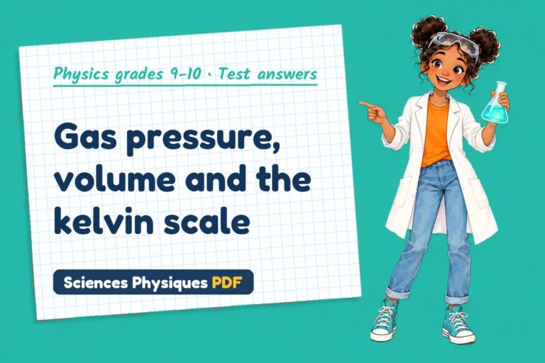 Kinetic theory of gases test answers and mark scheme for GCSE physics (free PDF download)